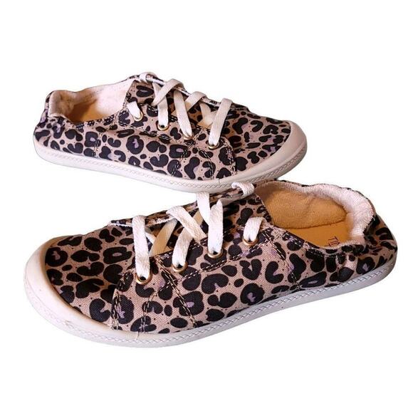 Time And Tru Women's Shoes Size 6.5 Leopard Print Brown Tan Memory Foam   - Picture 1 of 10